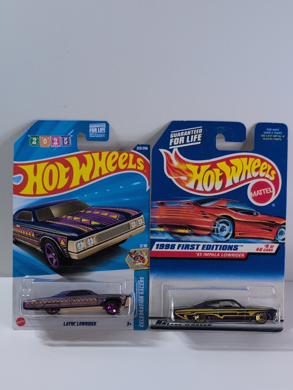 Hot Wheels Laying Lowrider 65 Impala Lowrider Lot Of 2 Mattel NEW Ships In Box